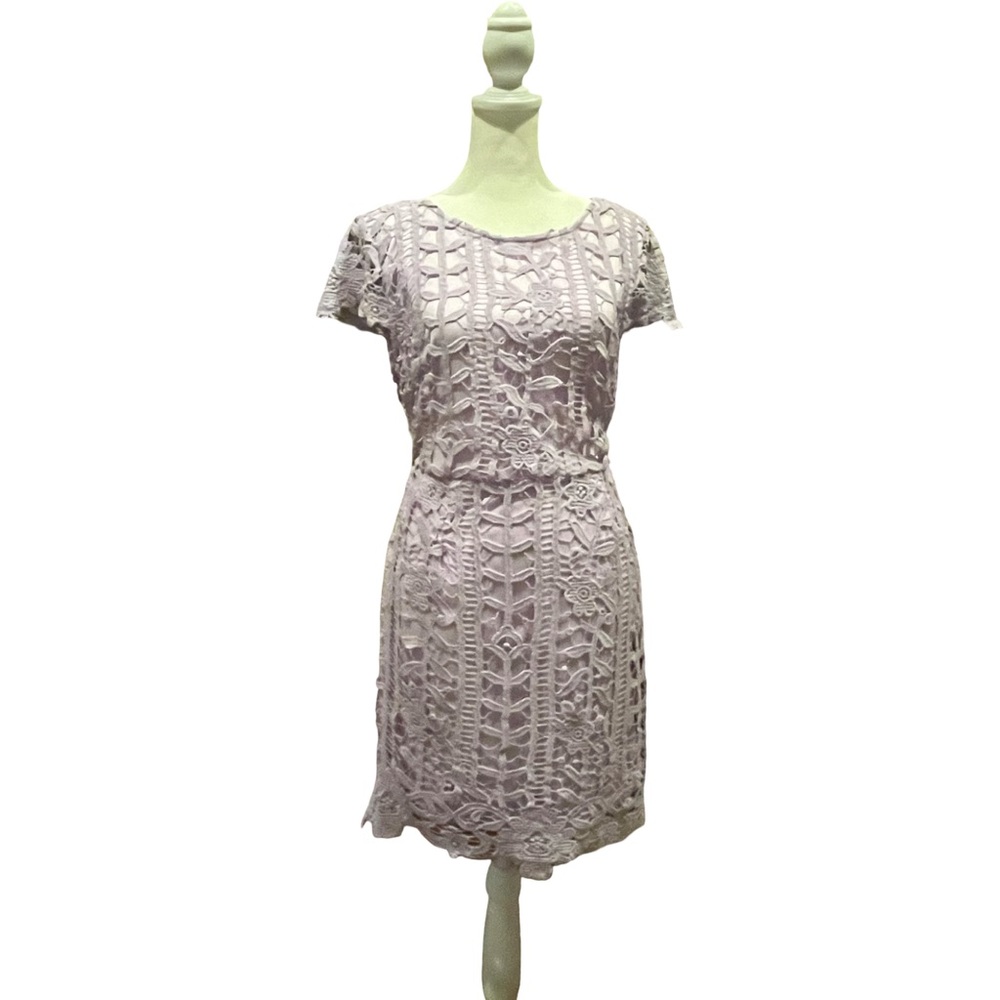 She + Sky Elegant Lace Dress in Lavender